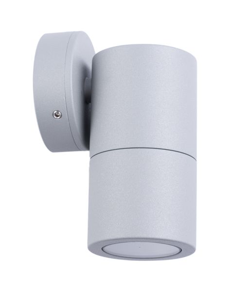 MR16 12V Exterior Single Fixed Wall Pillar Light Matt Grey IP65 - PM1FSIL
